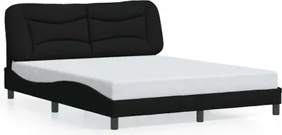 Immagine prodotto di Struttura letto con testiera in tessuto nero 160x200 cm