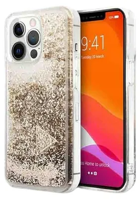 Produktbild von Guess Guohcp14Lglhflgo Iphone 14 Pro 6.1 Gold/Gold Hartschale Glitzer Charms