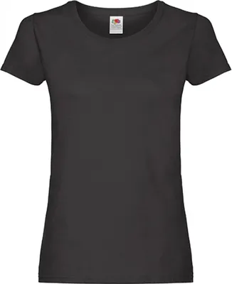 Produktbild von Fruit of the Loom 61-420-0 | Damen Original T Lady-Fit / Belcoro® Garn - Farbe: Black - Größe: S