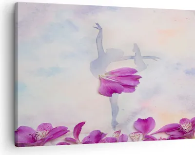 Produktbild von Bild auf Leinwand - Leinwandbild - Ballett Blumen Mädchen Eleganz - 70x50cm - Wand Bild - Wanddeko - Leinwanddruck - Bilder - Kunstdruck - Wanddekoration - Leinwand bilder - Wandkunst - AA70x50-3104