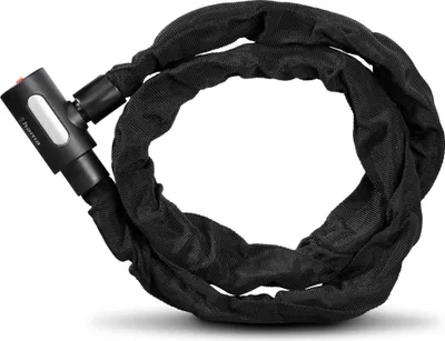 Image de Chaîne antivol pour vélo avec clé éclairante, 120 cm, noire