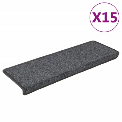 Zdjęcie produktu dla vidaXL Podkładki pod stopy 15 sztuk 65x21x4 cm ciemnoszare Prostokątna krawędź