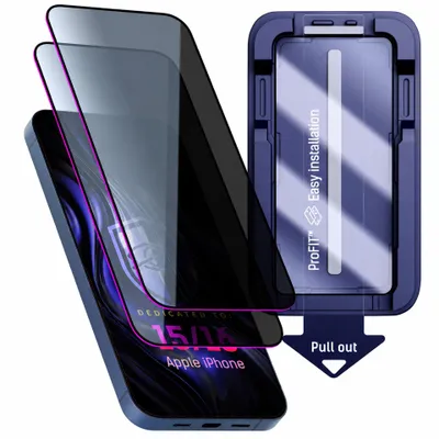 Produktbild von 2 Stück Sichtschutzglas für iPhone 15/16, Display Schutz Blickschutz Anti Spy