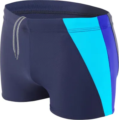 Produktbild von Aquarti Herren Badehose Kurz mit Seitlichem Streifen, Farbe: Dunkelblau / Kornblumenblau / Türkis, Größe: XL