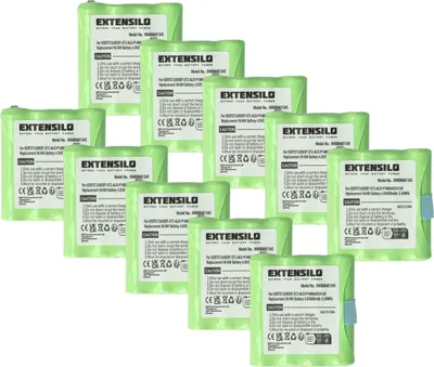 Produktbild von EXTENSILO 10x Akku kompatibel mit Motorola TLKR T81, T41, T4, T5, T50, T6, T3, T80, T60, T61, T7, T8 Funkgerät, Walkie Talkie (800 mAh, 4,8 V, NiMH)