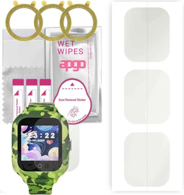 Produktbild von apgo 3 Stück Schutzfolie, Matt, kompatibel mit Garett Kids Moro 4G Smartwatch, Hydrogel Displayschutzfolie mit Positionierhilfe, Displayfolie, robust und kratzfest