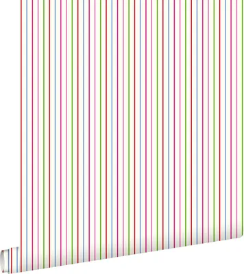 Productafbeelding van ESTAhome behang strepen limegroen en rood 53 cm x 10.05 m