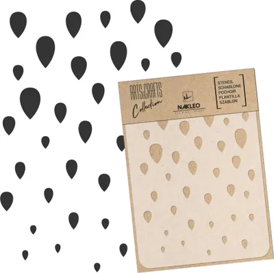 Obrázek produktu pro Malířská šablona pro řemeslníky A4 21x30cm, vzor kapky deště, opakovaně použitelná plastová šablona na kreslení DIY a scrapbooking