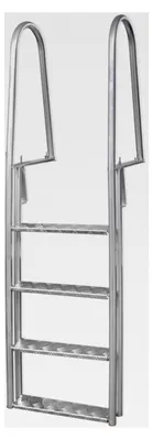 Produktbild von Aluminium Steg-/Poolleiter, silber, 100 kg Tragfähigkeit, für Innen- und Außenbereich Treppen für Schwimmbecken