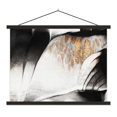 Produktbild von MuchoWow® Textilposter Gold - Abstrakt - Design 120x90 cm mit schwarzem Rahmen - Aufhänger für Poster