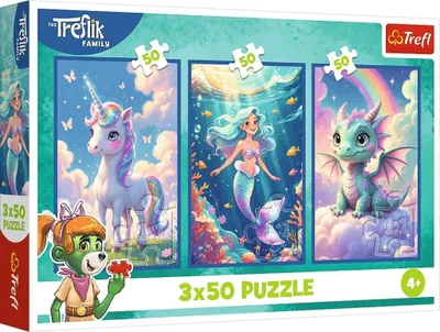 Zdjęcie produktu dla TREFL PUZZLE 3x50 Razem w kolorowym świecie 34879