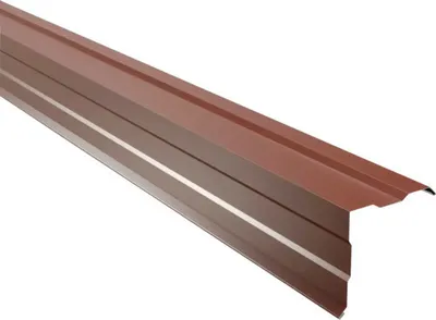 Produktbild von PRECIT Ortgangblech gesickt für Trapezblech rotbraun RAL 8012 2000 mm x 115 mm x 115 mm x 0,5 mm