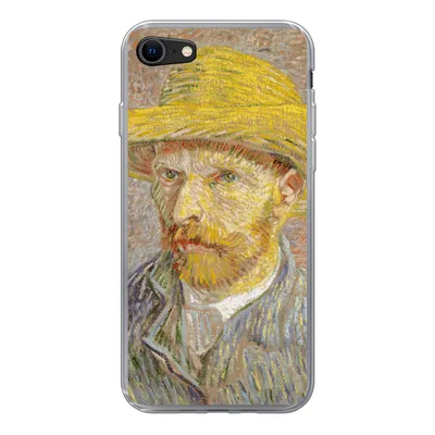 Produktbild von MuchoWow® Handyhülle Schutzhülle Hülle für iPhone 8 Selbstbildnis mit Strohhut - Vincent van Gogh Silikon Softcase Handy Hülle - Schutzhaube