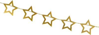 Produktbild von Papiergirlande Sterne, gold, 3m