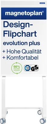 Produktbild von Magnetoplan Flipchart Design evolution plus Mobil - Magnet - 68x97cm - Metalloberfläche - Weiß