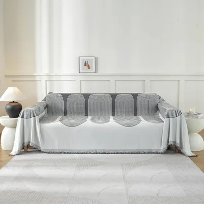 Produktbild von Sofa Überwurfdecke 1 Sitzer 180x230cm Chenille Dunkelgrau