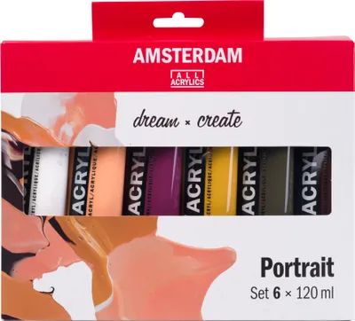 Zdjęcie produktu dla Amsterdam Standard Series Acrylic Paint Portrait Colour Set | 6 x 120 ml