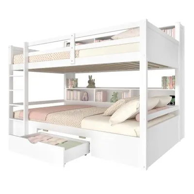 Produktbild von Etagenbett mit 2 Schlafgelegenheiten und Lattenrost, 90x200 cm, Kinderbett, Jugendbett, Kiefer