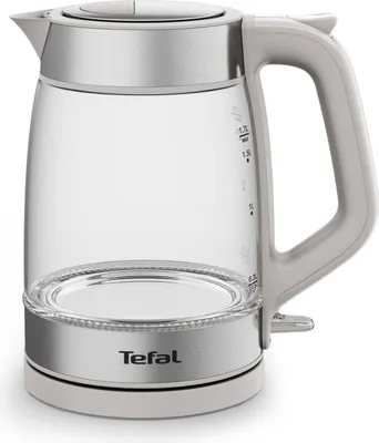 Obrázok produktu pre Tefal Glass Kettle KI605B30, 1,7 L, 2200 W, Šedá, Strieborná, Priehľadná, Sklo, Indikátor úrovne vody, Bezšnúrový