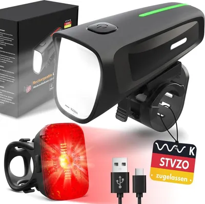 Obrázek produktu pro MUPAS LED světlo na kole přední StVZO schválené IPX5 Vodotěsné přední světlo TYPE-C 100 Lux