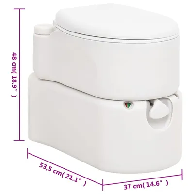 Zdjęcie produktu dla vidaXL Wbudowana toaleta kempingowa biała 24+17 L HDPE i emalia