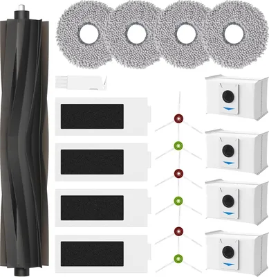 Produktbild von 20 Stück Zubehör für Ecovacs Deebot T20 Omni / T20e Omni / T20 Max/ T20 Pro Saugroboter,1 Hauptbürsten, 4 Wischtücher, 4 Hepa Filter, 4 Staubbeutel, 6 Seitenbürsten, Zubehörset für Ecovacs T20 Omni