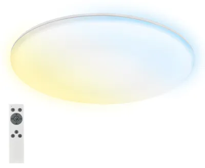 Obrázek produktu pro Briloner Rowny LED stropní svítidlo do koupelny, stmívatelné, dálkové ovládání, nepřímé světlo, ochrana proti stříkající vodě a prachu, bílé, Ø35 x 5,5 cm