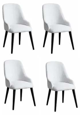 Produktbild von Weißes Stuhlset Stuhl mit weicher Polsterung für das Esszimmer Stoffstuhl