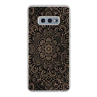 Produktbild von MuchoWow® Handyhülle Schutzhülle Hülle für Samsung Galaxy S10e Goldenes Muster auf schwarzem Hintergrund Silikon Softcase Handy Hülle - Handy