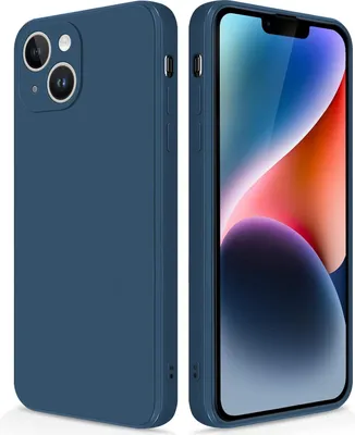 Image de Coque silicone fine pour iPhone 14 silicone liquide, mat, résistant aux rayures bleu