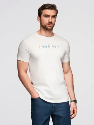 Obrázek produktu pro Ombre Clothing Pánské tričko s krátkým rukávem Snido bílá S