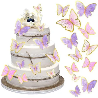 Produktbild von 8 Sets Schmetterling Tortenstecker - Cupcake Topper - 3D Tortendeko - Schmetterlingsdeko - für Geburtstag, Hochzeit, Party, Torten, Cupcakes