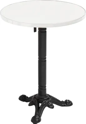 Produktbild von Runder Esstisch 60 cm neigbar Tischplatte weiß/silber und schwarzes Bein - Oviala Montmartre