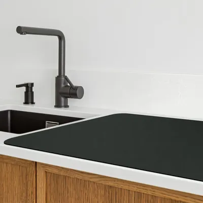 Abtropfmatte 49x39 cm, wasserabsorbierend, Antirutsch, hitzebeständig, schwarz