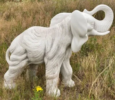 Produktbild von Casa Padrino Gartendeko Skulptur Elefant Grau 83 x 37 x H. 67 cm - Garten Deko Stein Figur - Garten Stein Skulpturen - Garten Deko Accessoires