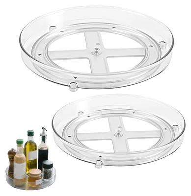 Drehplatte Kühlschrank-Organizer, 2 Stück, 24 cm, 360° drehbar