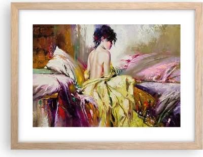 Produktbild von Gerahmtes Poster - Rahmen in heller Eiche - Frau Modell - 40x30 cm - Wand Bild - Wanddeko - Wandbilder - Kunstposter - Wandposter - Bilderrahmen - Bilder - Kunstdruck - Wandbild - P2NAA40x30-3524