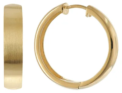 Immagine prodotto di trendor 21733 Orecchini da donna a cerchio in argento 925 placcato oro, finitura opaca/lucida, ⌀ 23 mm