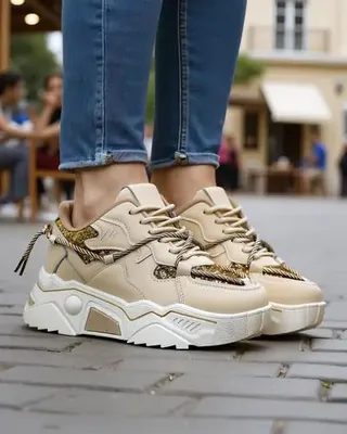 Produktbild von Damen Stoff-Sneakers Astepa Beige, leichte Freizeitschuhe, Größe 38
