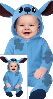 Produktbild von Süßes blaues Alien-Stitch-Baby-Kostüm Onesie 80-86