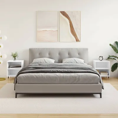 Image de vidaXL Tables de nuit 2 pcs. Blanc brillant 40x30x50 cm Bois composite