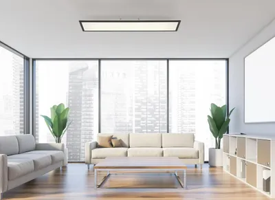 Produktbild von JUST LIGHT LED Deckenlampe FLAT Fernbedienung, dimmbar, CCT Lichtwechsel schwarz Wohnzimmer, Flur, Büro, Arbeitszimmer