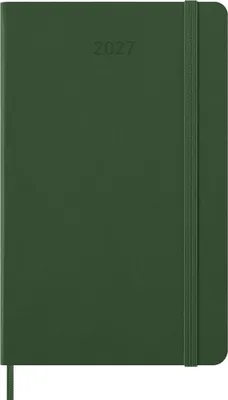 Produktbild von Moleskine 12 Monate Tageskalender 2027, Large/A5, 1 Tag = 1 Seite, Fester Einband, Myrtengrün