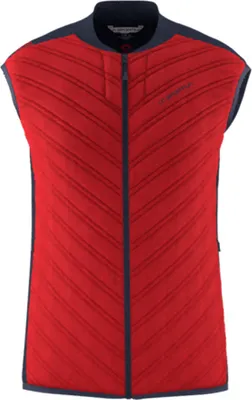 Rote Weste "Alya Vest M" von La Sportiva; mit gestepptem Design und Reißverschluss.