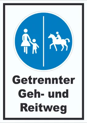 Produktbild von Schild Getrennter Geh- und Reitweg A3 (297x420mm)