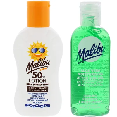 Obrázek produktu pro Malibu Ochranný balzám pro děti SPF50 100 ml + aloe po 100 ml opalování