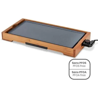 Immagine prodotto di Bamboo griddle with ceramic coating - LIVOO - DOC322 - 2200W - Removable cast aluminum plate - Adjustable thermostat