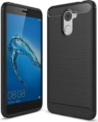 Produktbild von Huawei Y7 Prime TPU Case Carbon Fiber Optik Brushed Schutz Hülle Schwarz