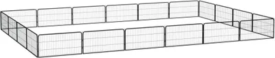 Obrázok produktu pre Ohrádka pre psov 20 panelov čierna 100x50 cm práškovaná oceľ