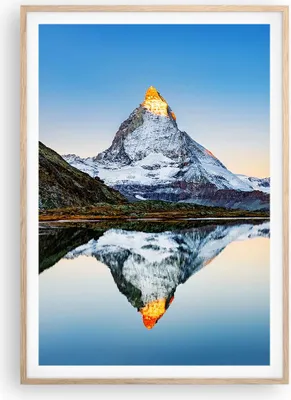 Produktbild von Gerahmtes Poster - Rahmen in heller Eiche - Berge Gipfel Matterhorn - 70x100 cm - Wand Bild - Wanddeko - Wandbilder - Kunstposter - Wandposter - Bilderrahmen - Bilder - Kunstdruck - P2NPA70x100-5178